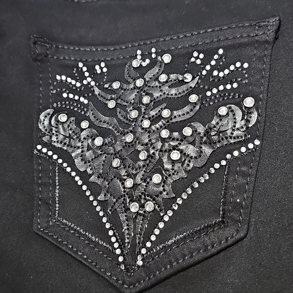 Red Bottoms Black Skinny Mid‎ Rise Jeans Size 3/26 NWT - Picture 6 of 7